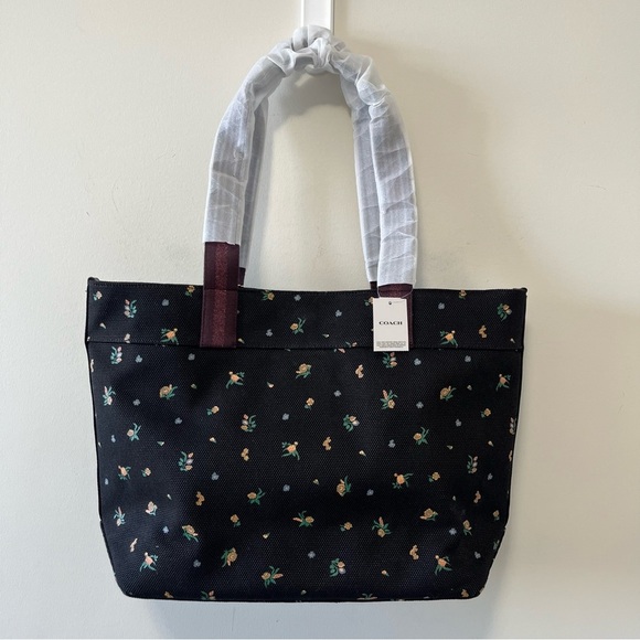 NWT Limited Edition Coach x Peanuts Snoopy Woodstock Black Floral Apple Tote - Picture 4 of 11